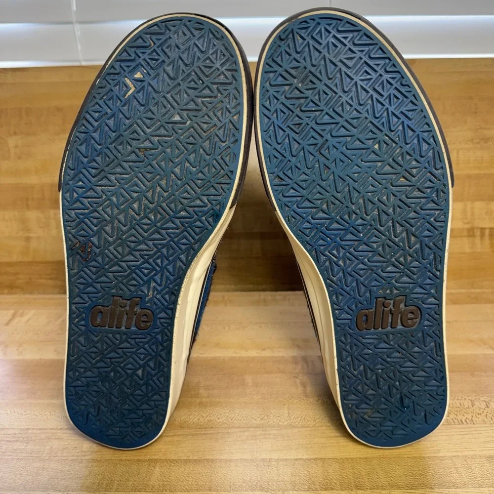 Alife Everybody Hi Lumberjack Blue Black Buffalo Plaid Wool Skate Shoes Mens 11